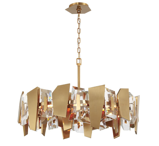 Castellana Eight Light Chandelier Brushed brass
