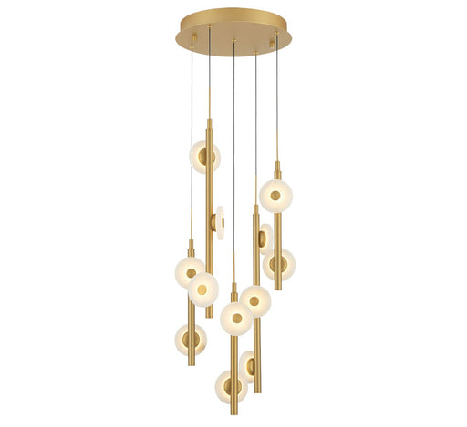 Etna LED Chandelier Painted antique brass