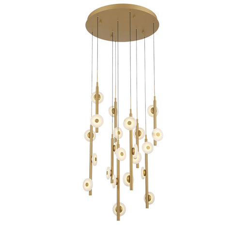 Etna LED Chandelier Painted antique brass