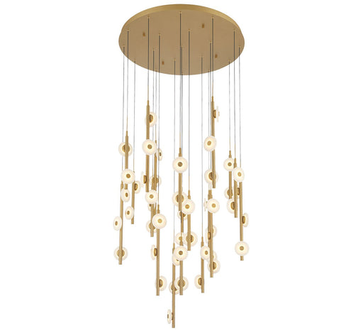 Etna LED Chandelier Painted antique brass