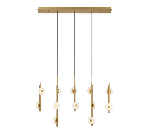Etna LED Chandelier Painted antique brass