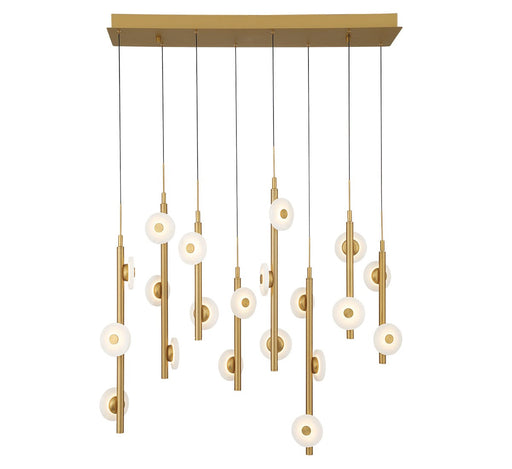 Etna LED Chandelier Painted antique brass