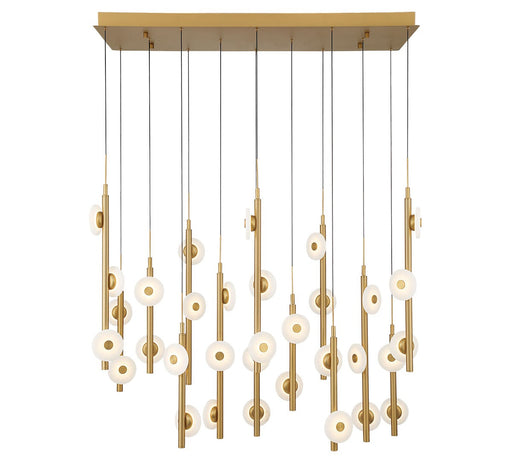 Etna LED Chandelier Painted antique brass