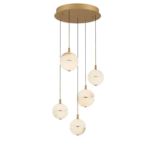 Corfu LED Chandelier Painted antique brass