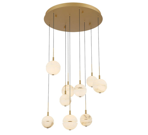 Corfu LED Chandelier Painted antique brass