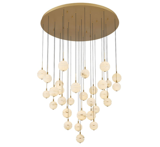 Corfu LED Chandelier Painted antique brass