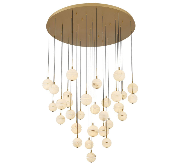 Lib & Co. - 12374-030 - LED Chandelier - Corfu - Painted antique brass