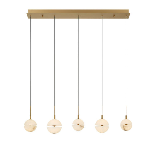 Corfu LED Chandelier Painted antique brass
