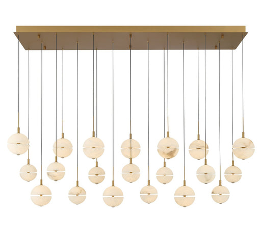 Corfu LED Chandelier Painted antique brass