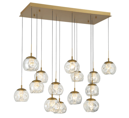 Camerino LED Chandelier Painted antique brass