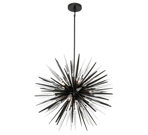 Lib & Co. - 12430-06 - Seven Light Chandelier - Pragma - Metallic black
