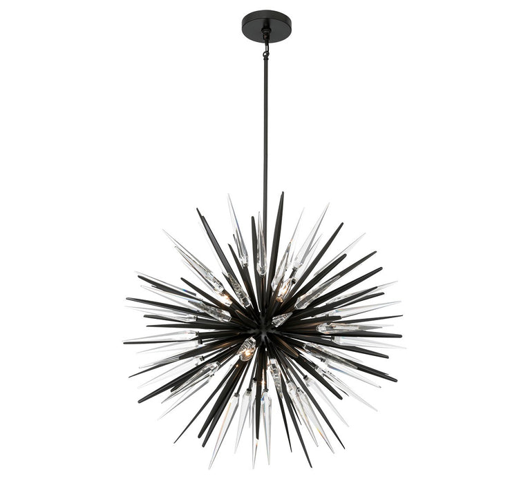 Lib & Co. - 12430-06 - Seven Light Chandelier - Pragma - Metallic black