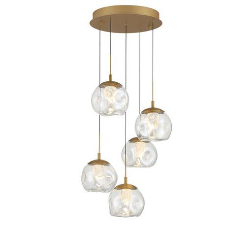 Camerino LED Chandelier Painted antique brass