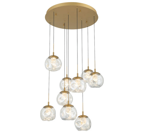 Camerino LED Chandelier Painted antique brass