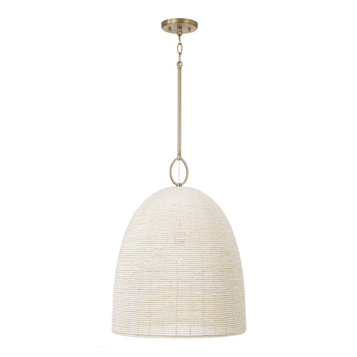 Natalia One Light Pendant Aged Brass