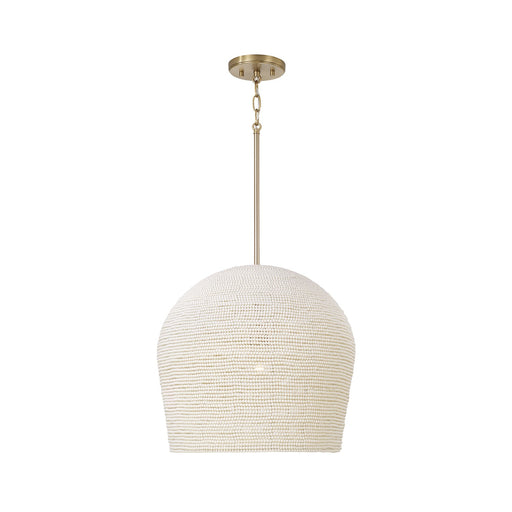 Natalia One Light Pendant Aged Brass