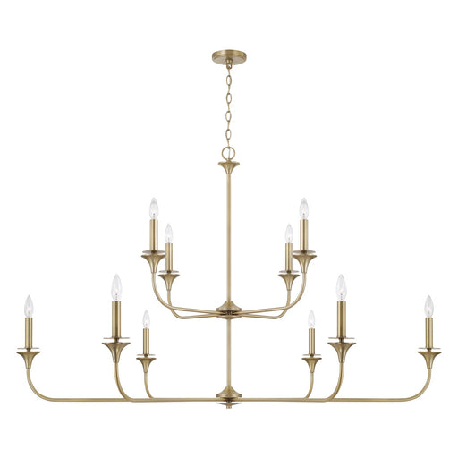 Capital Lighting - 448901AD - Ten Light Chandelier - Presley - Aged Brass