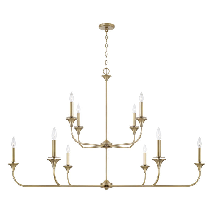 Capital Lighting - 448901AD - Ten Light Chandelier - Presley - Aged Brass