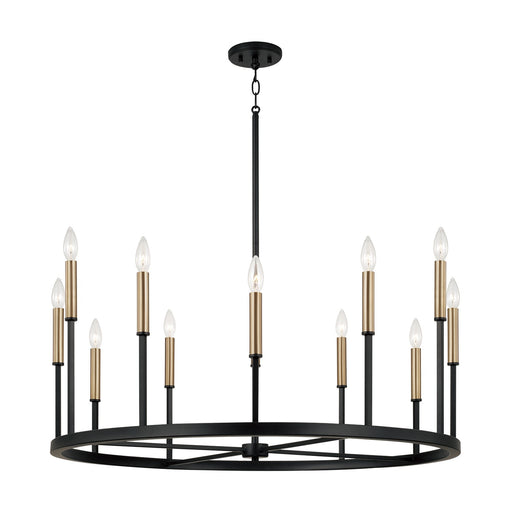 Davis 12 Light Chandelier Espresso and Brass