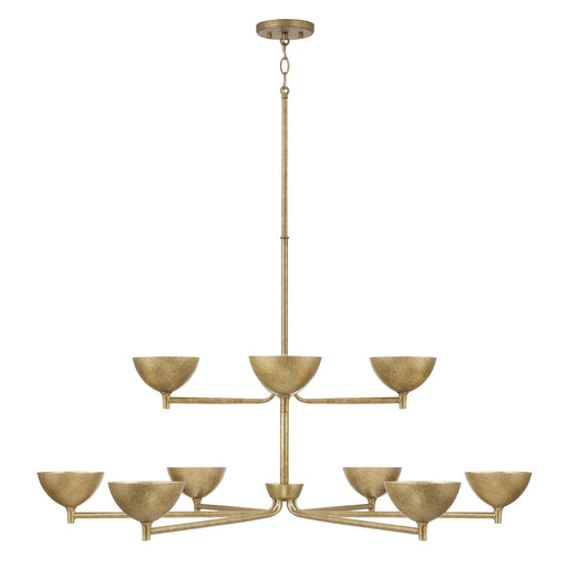 Francesca LED Chandelier Feathered Brass