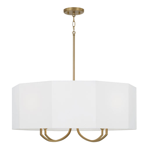 Adrian Four Light Chandelier Aged Brass