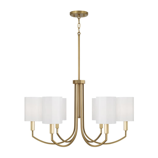 Adrian Six Light Chandelier Aged Brass
