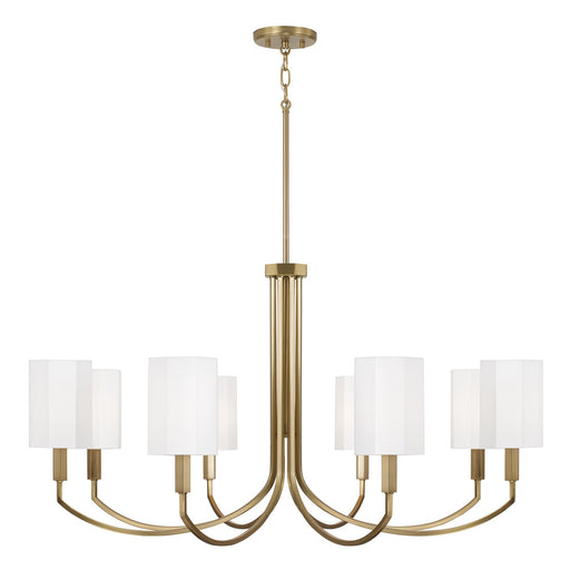 Adrian Eight Light Chandelier Aged Brass
