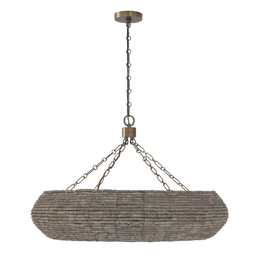 Morada Eight Light Chandelier Aegean Grey and Dark Brass