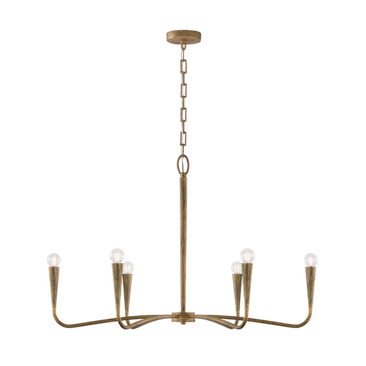 Savari Six Light Chandelier Artisan Gold