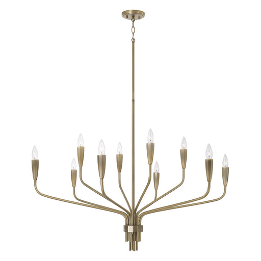 Palmer Ten Light Chandelier Antiqued Brass