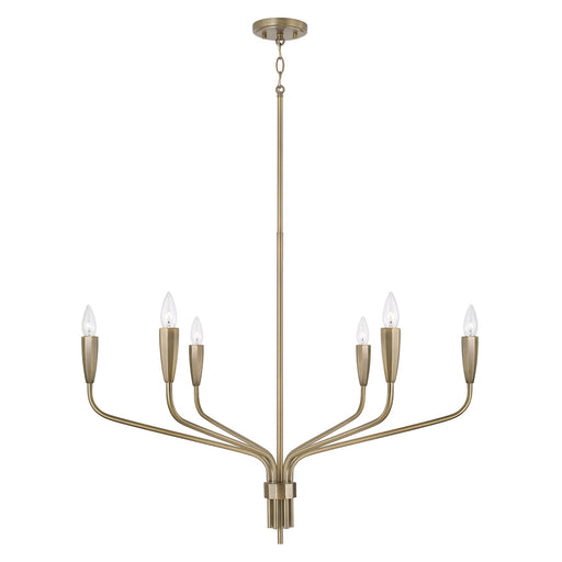 Palmer Six Light Chandelier Antiqued Brass