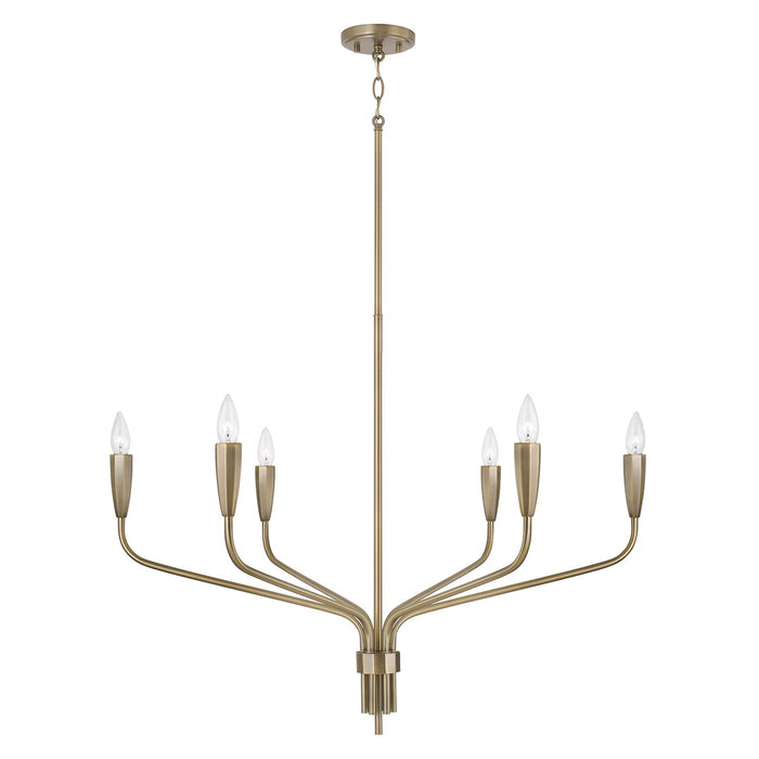 Capital Lighting - 460461ANB - Six Light Chandelier - Palmer - Antiqued Brass