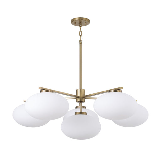 Soren Six Light Chandelier Aged Brass