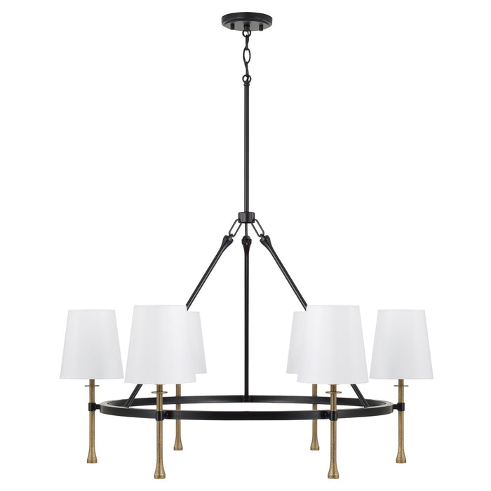 Capital Lighting - 460761MBG-717 - Six Light Chandelier - Hollis - Matte Black with Hammered Gold