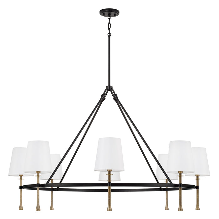 Capital Lighting - 460781MBG-717 - Eight Light Chandelier - Hollis - Matte Black with Hammered Gold