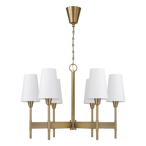 Leland Six Light Chandelier Aged Brass