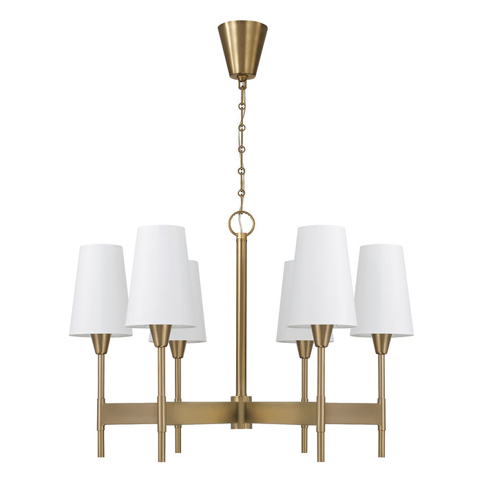 Capital Lighting - 460861AD-718 - Six Light Chandelier - Leland - Aged Brass