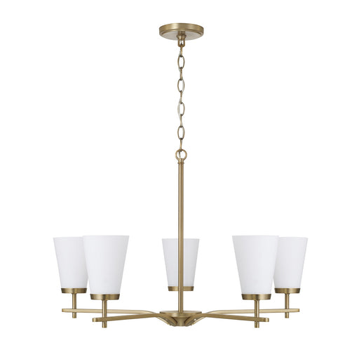 Drake Five Light Chandelier Aged Brass