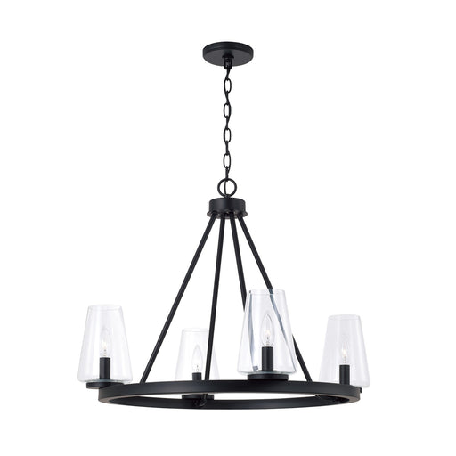 Aaron Four Light Chandelier Matte Black