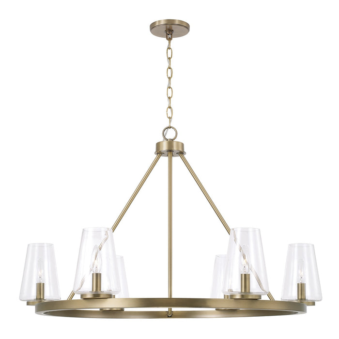 Capital Lighting - 461961AD-662 - Six Light Chandelier - Aaron - Aged Brass