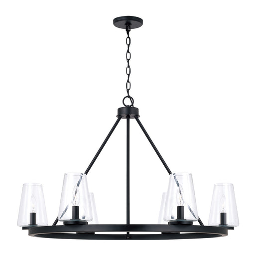 Aaron Six Light Chandelier Matte Black