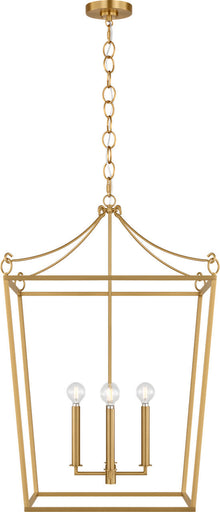 Carlyle Four Light Lantern Burnished Brass/Burnished Brass