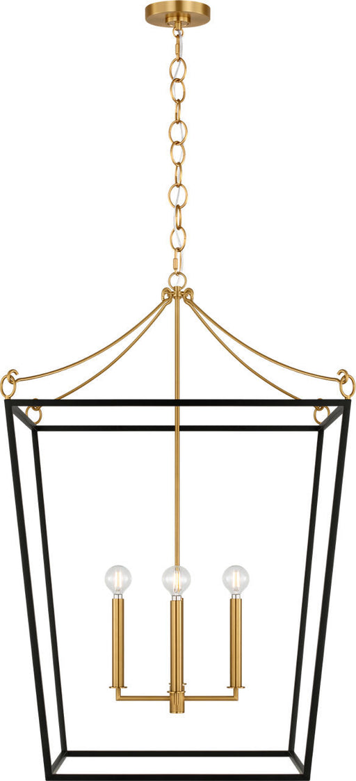 Visual Comfort Studio - KSC1204MBK - Four Light Lantern - Carlyle - Midnight Black/Burnished Brass