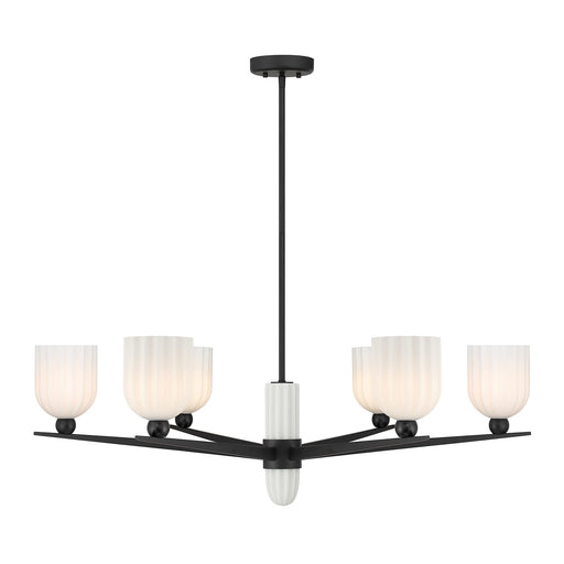 Collier Six Light Chandelier Matte Black