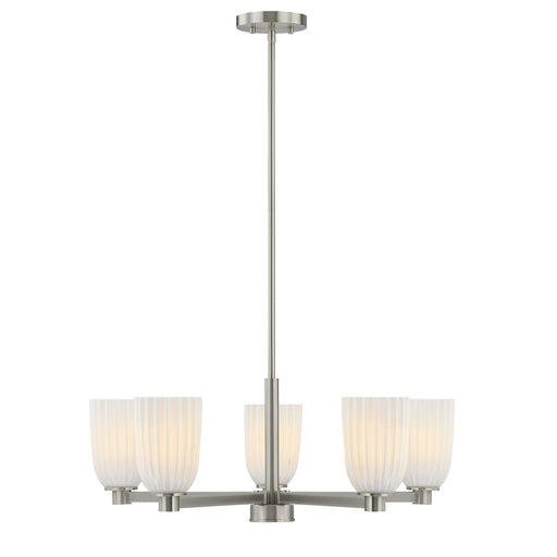 Baldwin Five Light Chandelier Satin Nickel