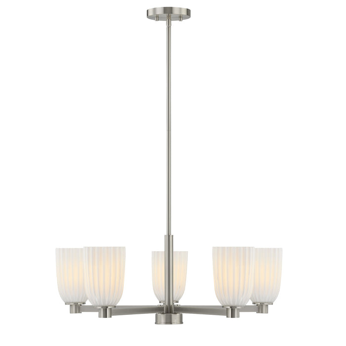 Savoy House - 1-1246-5-SN - Five Light Chandelier - Baldwin - Satin Nickel