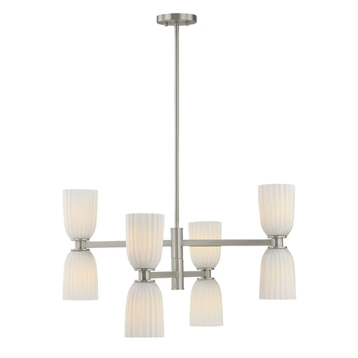 Baldwin Eight Light Chandelier Satin Nickel