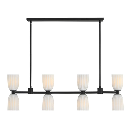 Baldwin Eight Light Linear Chandelier Matte Black