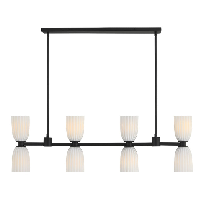 Savoy House - 1-1249-8-89 - Eight Light Linear Chandelier - Baldwin - Matte Black