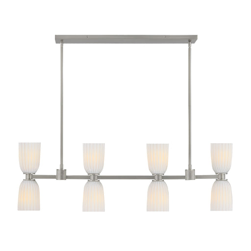 Baldwin Eight Light Linear Chandelier Satin Nickel
